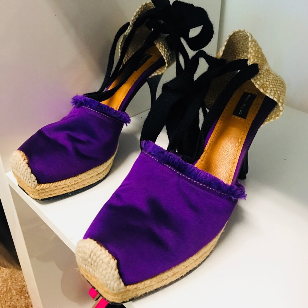 Marc By MARC JACOBS  shoes platform espadrilles ultraviolet tie up heels sz 9